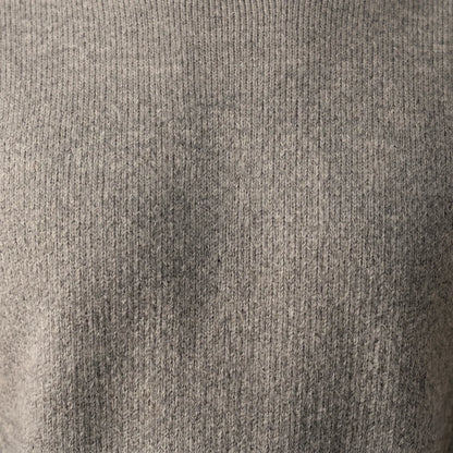 Damski sweter dzianinowy z okrągłym dekoltem w kolorze melanżowej szarości
